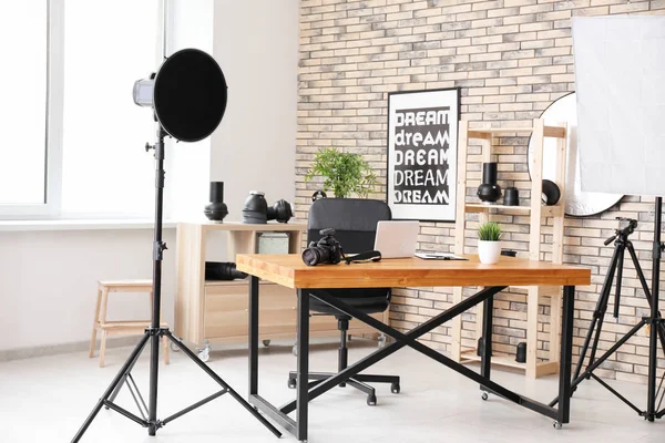 Interior Modern Photo Studio Professional Equipment — Stock Photo, Image