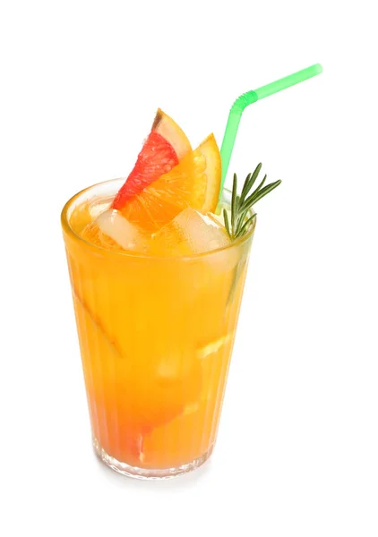 Sommar Cocktail Glas Vit Bakgrund — Stockfoto