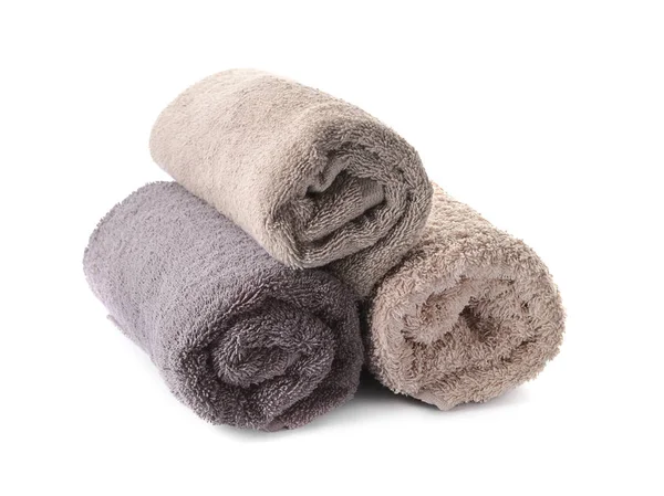 Rolled Clean Towels White Background — Stock Photo, Image
