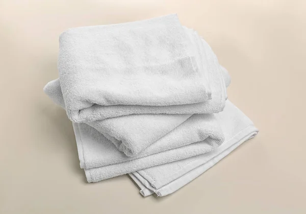 Clean Soft Towels Light Background — Stock Photo, Image