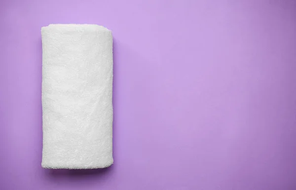 Rolled Clean Soft Towel Color Background — Stock Photo, Image