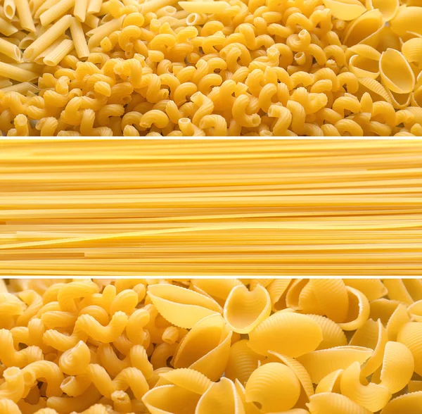 Set Different Kinds Raw Pasta — Stock Photo, Image