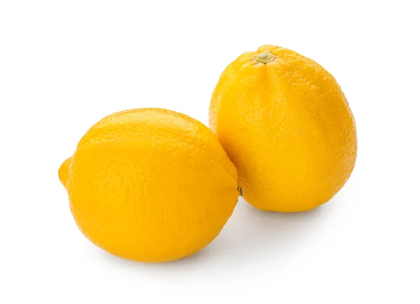 Celý Zralých Citronů Bílém Pozadí — Stock fotografie