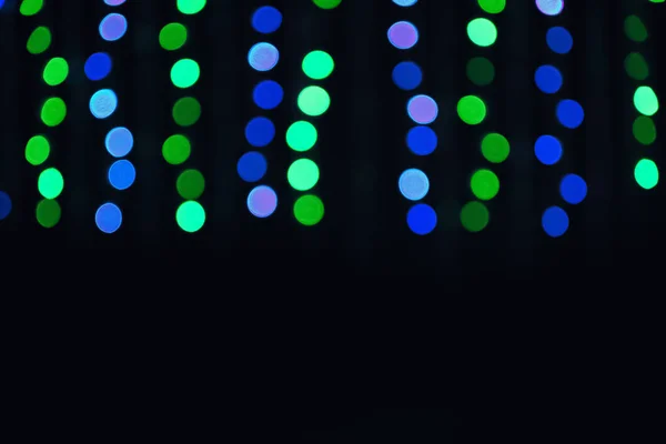Verschwommene Sicht Glühender Lichter Auf Dunklem Hintergrund — Stockfoto