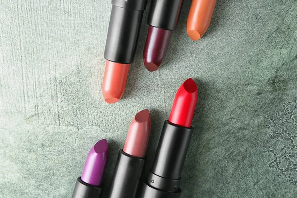 Lipsticks Different Shades Light Background — Stock Photo, Image