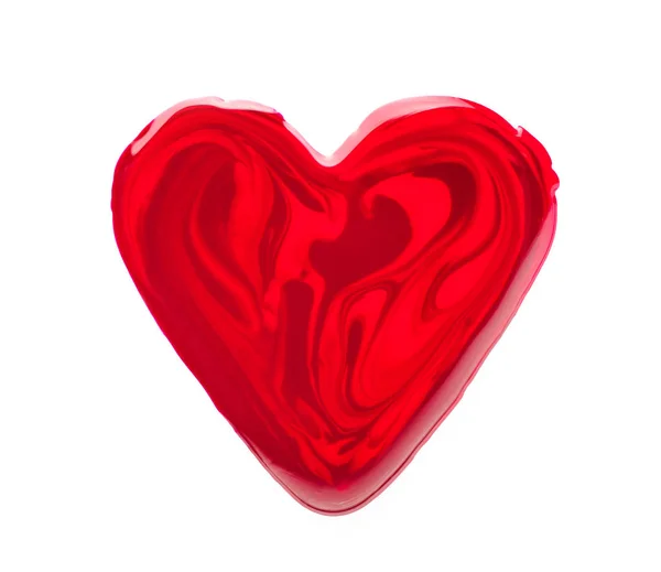 Herz Mit Farbe Lippenstift Auf Weißem Hintergrund Gezeichnet — Stockfoto
