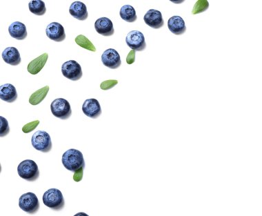 Beyaz arka plan üzerinde olgunlaşmış yaban mersini