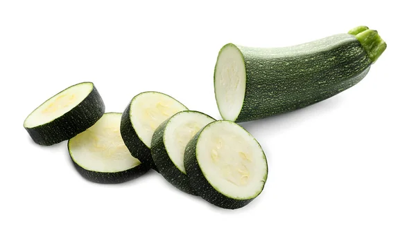 Courgettes Fraîches Sur Fond Blanc — Photo