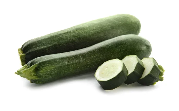 Zucchinis Frescos Sobre Fondo Blanco — Foto de Stock