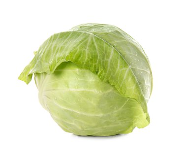 Beyaz arka plan üzerinde olgunlaşmış taze lahana