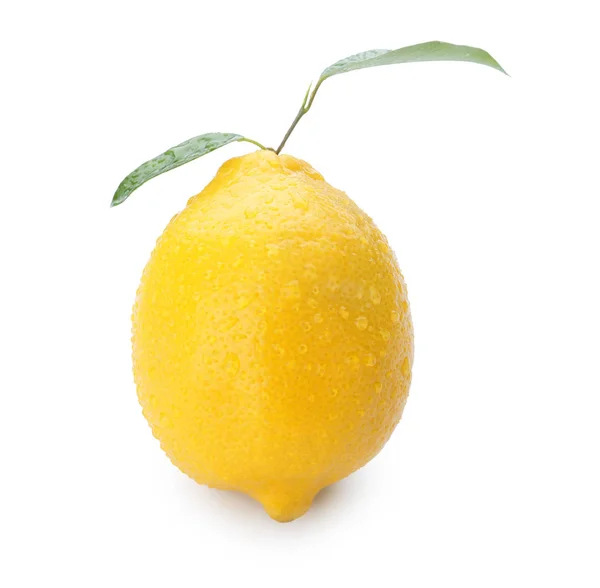 Ganze Reife Zitrone Auf Weißem Hintergrund — Stockfoto