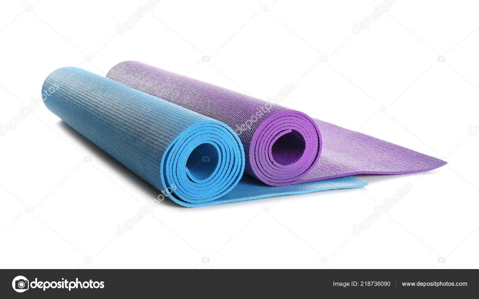 Different Yoga Mats White Background Stock Photo by ©serezniy 218736090