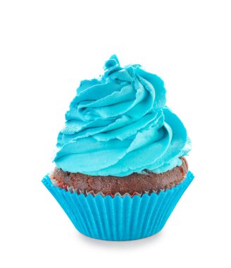 beyaz zemin üzerinde leziz cupcake