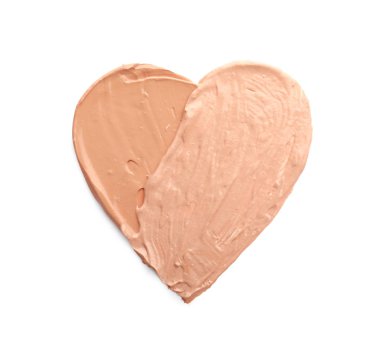 Beyaz arka plan üzerinde ton Vakfı ile çizilmiş kalp