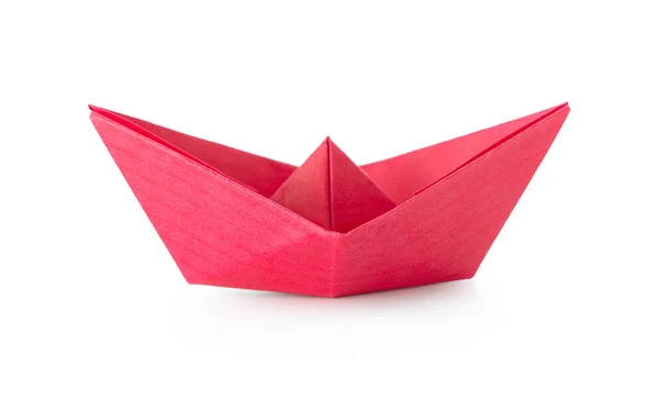 Origami Barco Fundo Branco — Fotografia de Stock