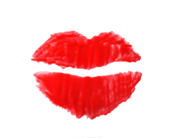 Lipstick Kiss Mark White Background — Stock Photo, Image