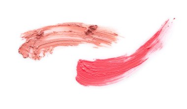 Beyaz arka plan üzerinde farklı ruj vuruş