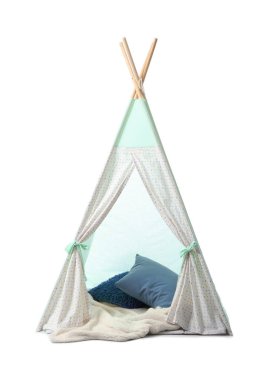 Beyaz arka plan üzerinde çocuklar için rahat oyun çadırı