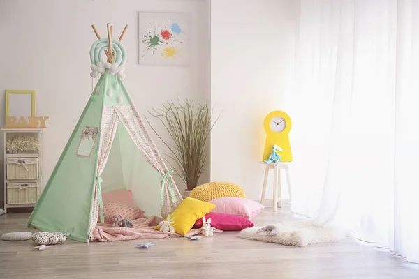 Cozy Play Tent Kids Interior Room — Stock Photo, Image