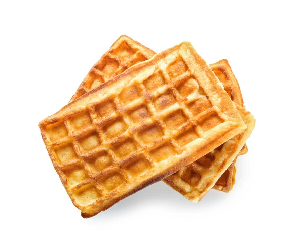 Leckere Waffeln Auf Weißem Hintergrund — Stockfoto