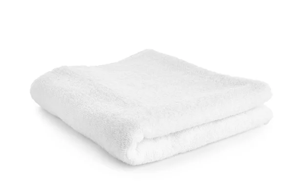 Sauberes Weiches Handtuch Auf Weißem Hintergrund — Stockfoto
