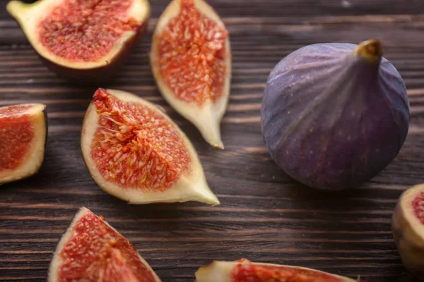 Fresh Ripe Figs Wooden Table — Stock Photo, Image