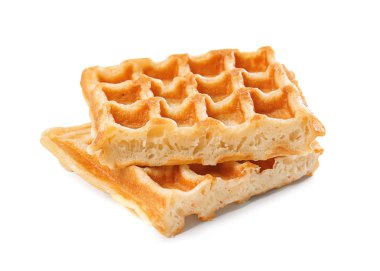 Beyaz zemin üzerine lezzetli waffle