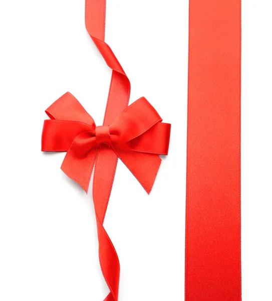 Red Ribbons Bow White Background — Stock Photo, Image