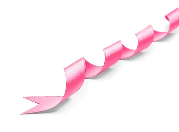 Pink Ribbon White Background — Stock Photo, Image