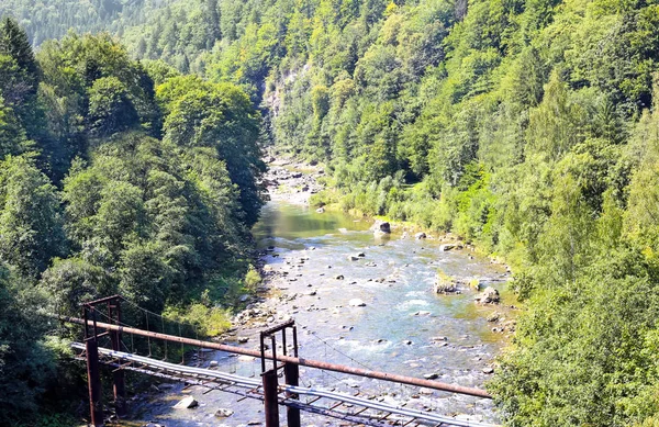 Mountain River Rocks Beautiful Forest — Stock Photo, Image