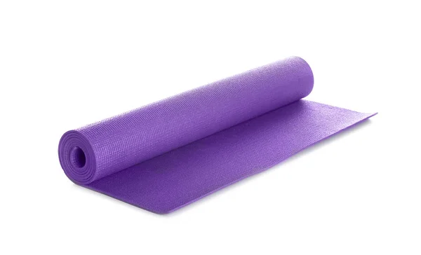 Yoga Mat Van Kleur Witte Achtergrond — Stockfoto