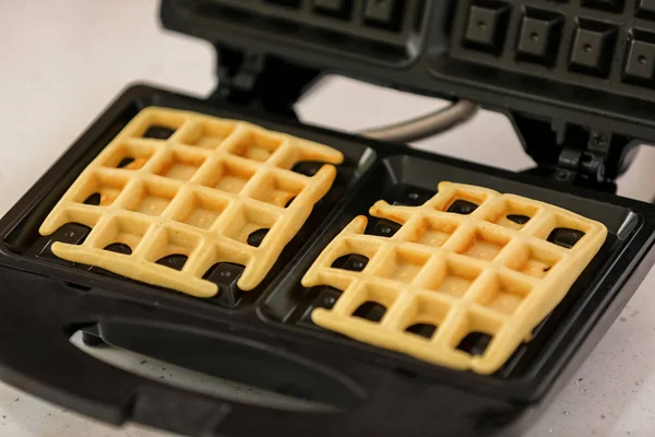 Cooking Belgian Waffles — Stock Photo, Image