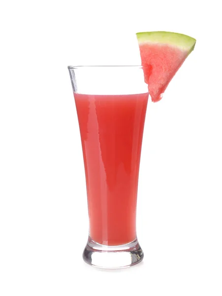 Glas Frische Wassermelonen Limonade Auf Weißem Hintergrund — Stockfoto