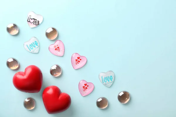 Kalpleri Açık Renkli Sevgililer Günü Kutlamaları Için Çeşitli — Stok fotoğraf