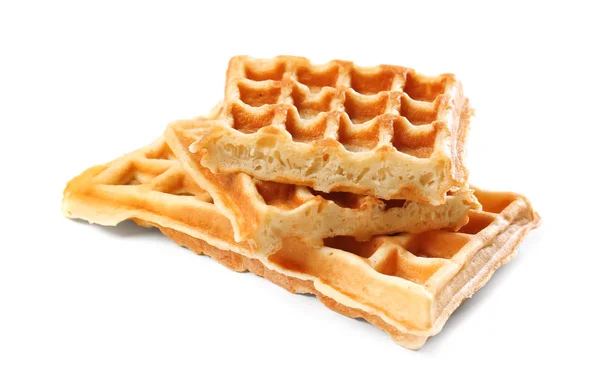 Leckere Waffeln Auf Weißem Hintergrund — Stockfoto