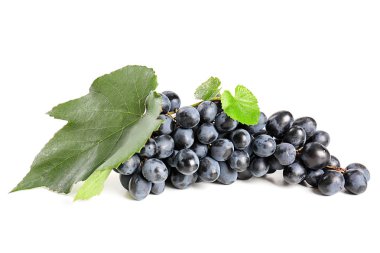 Beyaz arka plan üzerinde olgun tatlı üzüm