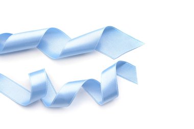 Güzel mavi kurdele beyaz arka plan üzerinde