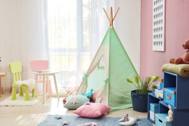 Odanın iç çocuklarınızın rahat oyun çadırı