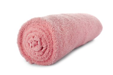 Beyaz arka plan üzerinde temiz yumuşak havlu