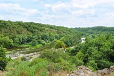 Güzel manzara nehir orman ile