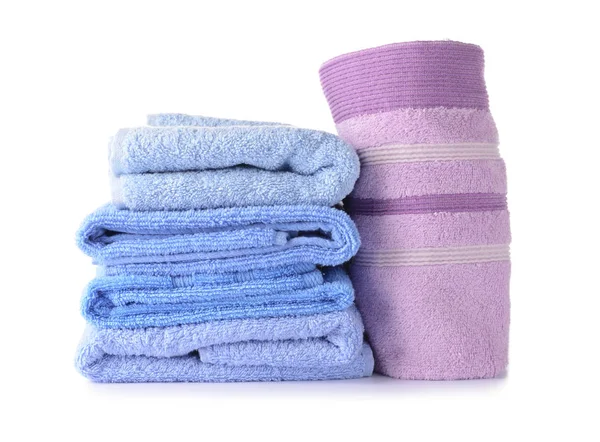 Clean Folded Towels White Background — Stock Photo, Image