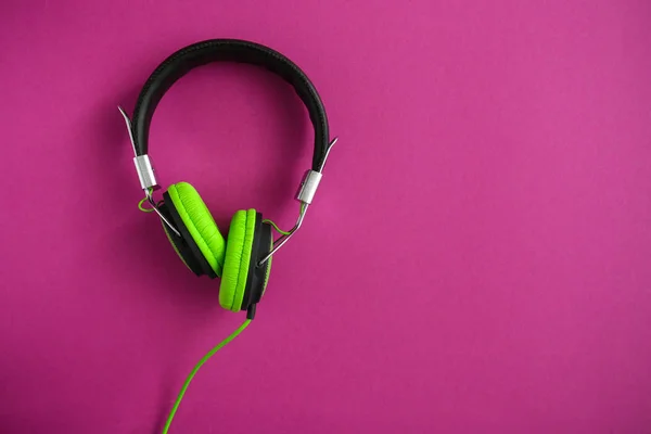 Modern Headphones Color Background — Stock Photo, Image