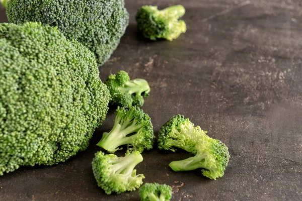 Fresh Broccoli Grey Table — Stock Photo, Image