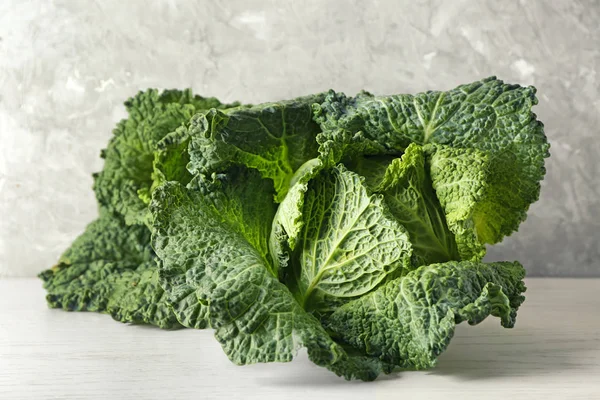 Fresh Savoy Cabbage Light Table — Stock Photo, Image