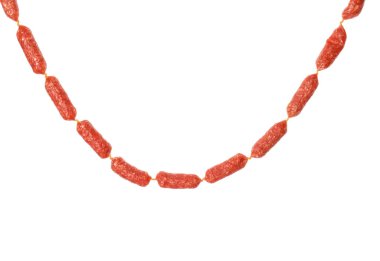 Beyaz arka planda lezzetli sosisler