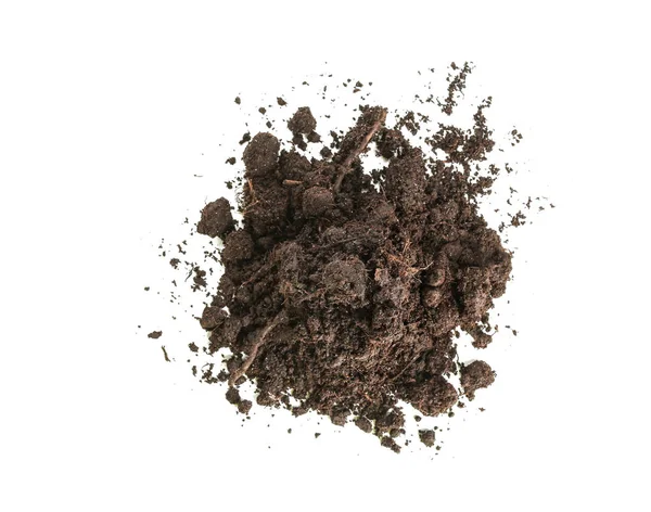 Heap Soil White Background — Stock Photo, Image