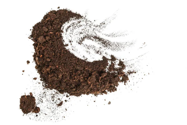 Heap Soil White Background — Stock Photo, Image