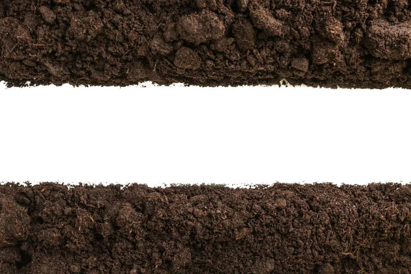 Soil White Background Space Text — Stock Photo, Image
