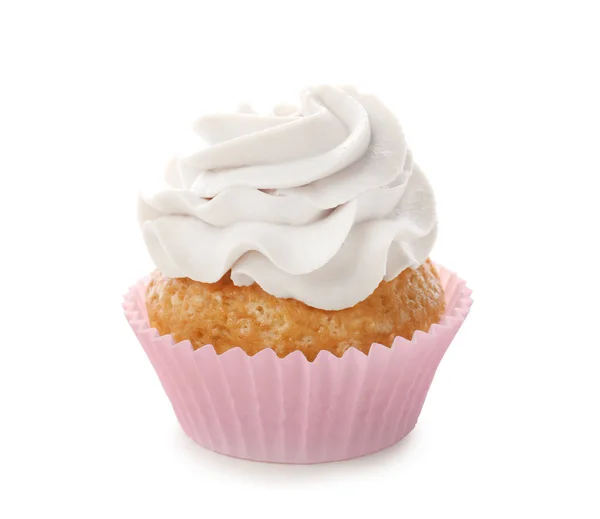 Heerlijke Cupcake Witte Achtergrond — Stockfoto