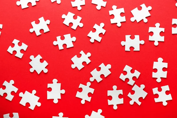 Pieces Jigsaw Puzzle Color Background — Stock Photo, Image